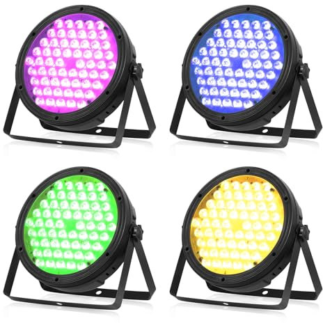 Betopper LED Disco Lights,120W RGBW 4 in 1 Par Light, RA>90 High CRI Sound-Activated Led Spotlight Stage Lights with DMX512, DJ Lighting for Party Wedding Club Bars Show (4S)