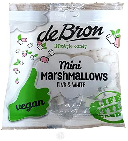 De Bron, lifestyle Candy vegane Mini Marshmallows Pink und weiß (1x 75g) ohne Gelatine oder andere tierische Zutaten