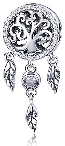 LZHRD Dreamcatcher Diy Charm 925 Sterling Silber Passt Armband Halskette, European Charms Bracelet (Scc723)