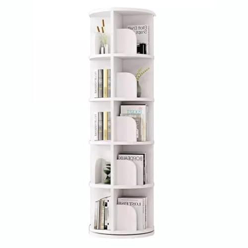 Drehbares Bücherregal mit 360°-Auflage, 2/3/4/5/6 Ebenen, drehbares Bücherregal, Präsentationsregal, einzigartiges drehbares Lagerregal für das Wohnzimmer und Schlafzimmer zu Hause (Größe: 4