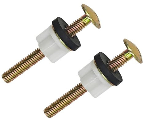 JIADEXIN Universal Toilet Seat Bolt Screw Set Toilet Seat Screws Replacement Kit Heavy Duty Toilet Seat Hinge Bolts with White Plastic Nuts Metal and Rubber Washers for Top Mount Toilet Seat Hinges