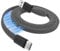 Magtame USB A to USB C Magnetic Charging Cable, 3.3 ft Retractable Flat Coiled Type C Fast Charging Cord, Flexible Compatible for iPhone 15 Pro Max, Samsung, Pad