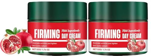 Bio Straffende Tagespflege, Naturkosmetik Natural Anti Aging Gesichtscreme mit Granatapfelsamenöl, Arganöl & Peptiden, Feuchtigkeitscreme mindert Falten & erhöht Elastizität, Spannkraft (2)