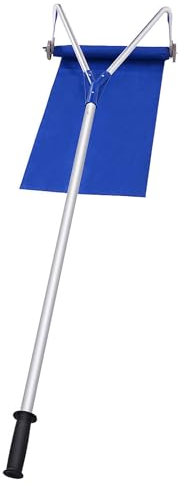 COSTWAY Dachschneeräumer mit Rollen, Schneeschaufel Dach mit rutschfestem Griff, Schneeschieber Alu, Dachräumer, Schneeräumer, Schneerechen, Einstellbereich 180-661 cm
