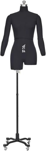 AVLLSO Weiblich Schaufensterpuppe Schaufensterpuppen, Schaufensterpuppe aus Styropor für Schneideranfänger, Schwarz(with arms,XL-86)