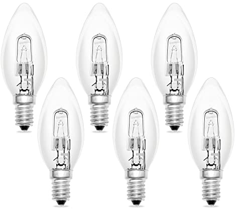 SCNNC C35 Kerzenlampe e14 Dimmbar 230V, Kerzeform E14 Kerze C35 Warmweiß 2700K, 4 2W Klar Leuchtmittel E14 C35 Kerzenbirnen für Kronleuchter, Wandleuchten, Kristall Licht, 6 Stück