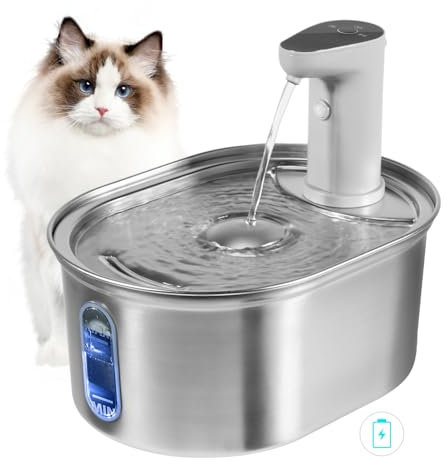 Fuente para Gatos sin Cable 3L Bebedero Gatos Automatico Fuente Gato Silenciosa Fuente Gatos con Sensor de Movimiento 5000mAh Fuente de Agua para Gatos Apto para Gatos, Perros y Mascotas