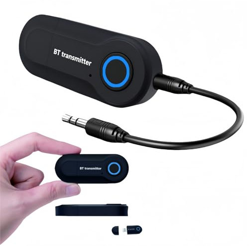 Blue-tooth Receiver,Blue-tooth Transmitter,3.5mm Wire-less Bl-ue T-ooth Music Receiver Adapter,Wire-less Portable Stereo USB Re-ceiver,Bl-ue T-ooth Re-ceiver for Audio Devices,for TV,Car,Headphone