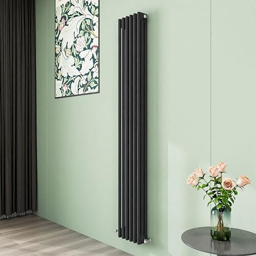 Simple Bathroom 1800×290mm Traditional Radiators Anthracite Vertical Cast Iron Style Radiator Triple Column Design