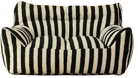 BotYcht Sitzsack Bezug (ohne Füllung), Weicher Teddy-Samtstoff Sitzsackbezug Sitzsackhülle für Wohnzimmer, Schlafzimmer, Balkon,Zebra Pattern,L