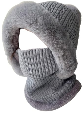 BSYLOO Balaclava Windproof Ski Mask Fleece Hood Winter Warm Hat with Neck Cover Face Cover Mask for Women