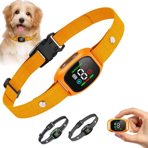 Kuisoe Barkey - haustierfreundliches Halsband, das ubermaiges Bellen reduziert - eignet Sich fur den taglichen Gebrauchund auf Reisen und gibt lhnen Sicherheit (Orange)