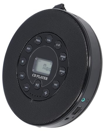 Generic Lettore CD Bluetooth Portatile con Altoparlante Anti-salto per MP3 per Auto, Lettore CD Ricaricabile per attività All'aperto (BLACK)