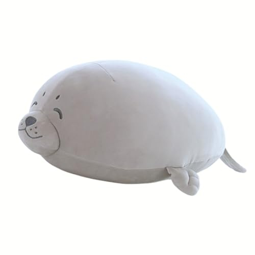 JORCEDI Robbe Kuscheltier Seal Plush Niedliche Plüschtier Robbe,Chubby Blob Seal Kissen,Siegel Plüschpuppe,Chubby Blob Kissen,Meerestier Stofftier Gefülltes Plüsch Geschenke für Mädchen Jungen (55cm)