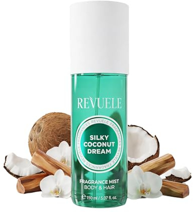 REVUELE Silky Coconut Dream Body Mist 150 ml – Profumo Corpo Donna Esotico con Cocco, Orchidea Tropicale e Legno di Sandalo – Fragranza Cremosa, Calda e Rilassante, Spray Corpo Profumato