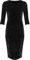 WearAll Women's Plus Crushed Velour Velvet Long Sleeve Party Ladies Bodycon Knee Dress - Black - 14