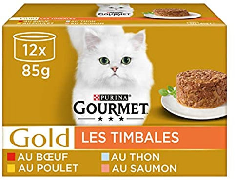 Purina Gourmet Ptée pour Chat Les timbales, 12 x 85g