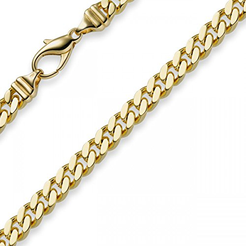 6mm Panzerkette Kette Collier aus 750 Gold Gelbgold Goldkette 60cm Herren