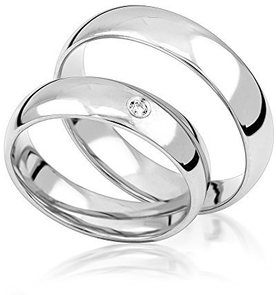 2x Palladium Eheringe Partnerringe Trauringe Verlobungsringe inkl. Gravur und Steine PDJC02-500