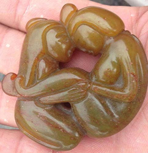 Liangliang988 Kleine Antike Jade Make Love Skulptur der Charaktere Erotik