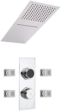 MILANO Digital Thermostatic Mixer Valve Waterblade Shower Head Body Jets