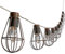 Dehner Solar Lichterkette Retro, mit 10 LED-Glühbirnen, warmweiß, Länge 330 cm, Metall, schwarz/braun