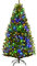 COSTWAY Albero di Natale 120/150/180/210 cm, Albero di Natale con Luci Incorporate 11 Modalità di Illuminazione, 300/600/1000/1570 Rami e Base in Metallo, Perfetta per Casa e Negozio (210cm)
