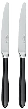 Grunwerg 2DK650BK Yin & Yang Dessert Knives, Stainless Steel, Black
