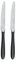 Grunwerg 2DK650BK Yin & Yang Dessert Knives, Stainless Steel, Black