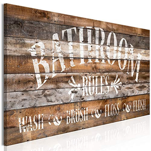 murando - Leinwandbild Bad Haus Holzoptik, 120x40 cm, 1-teilig, Wohnzimmer | Hochwertige Leinwand, sofort aufhängbar, ideal fürs Wohn- oder Schlafzimmer, wasserfest und lichtecht, langlebig, stilvoll
