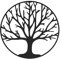 Hansmeier® Wanddeko Baum des Lebens Schwarz - 40 x 40 cm - Wasserfest, schlicht, modern - Für Außen und Innen - Metall-Deko im Industrial Style