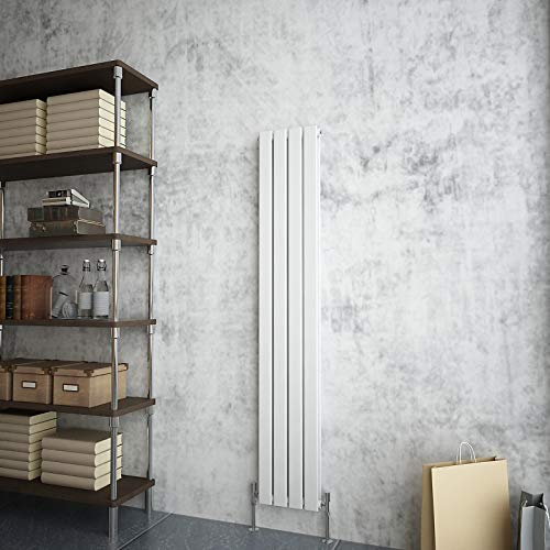 Acezanble∣Vertical Designer Flat Panel Radiator White 1600x272mm Double Panel Modern Central Heating