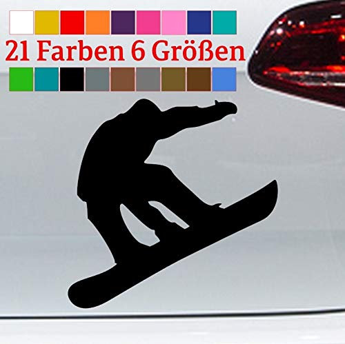 generisch Snowboard Aufkleber Silhouette Wintersport Sticker Wettkampf Ski Alpen Berge JDM in 6 Größen und 21 Farben