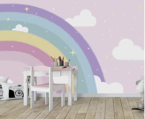 Wallpaper Photo Papier Peint 3D Arc en ciel de dessin animé 350 cm x 256 cm Mural Décoration Moderne Poster Tableaux Muraux Chambre Salon Mural