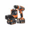 Perceuse-visseuse à percussion 18V, 60 Nm, 2 batt. Pro lithium 4,0 Ah, chargeur, mandrin amovible 13 mm, en coffret