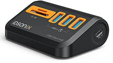 USB Hub 3.0 with TF SD Card Reader[5Gbps], iDsonix 3 Ports USB Hub with Type A&C 2 Connectors,USB Splitter Extra USB Ports for Laptops,Surface,Xbox,iMac,MacBook,PS5/PS4,Keyborad,Mouse,Printer,Dongle