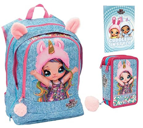 Nanana 21 ausziehbarer Rucksack mit gepolsterten Schultergurten und Rückenlehne, Comfort Back Giochi Preziosi Federmäppchen 3 Etagen + Tagebuch 2022/2023