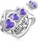 LANBEIDE Februar Geburtsstein Charms, 925 Sterling Silber Infinity Love Herz Perlen Charms für Pandora Armband Halskette Geburtstagsgeschenke für Frauen