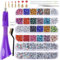 BLINGINBOX Hotfix Rhinestones Applicator Tool for Crafts Clothes, Hot Fix Rhinestone Applicator Set Pen Iron Bedazzler Kit with 6000PCS Round Crystals Gems for Shoes