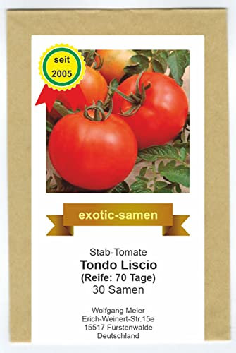 Tomate - Tondo Liscio - Rote, italienische Salat-Tomate - mittelfrüh - alte, samenfeste Sorte - 30 Samen