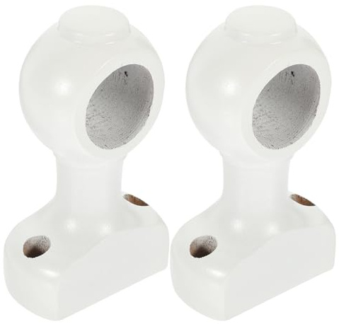 STOBAZA Supports De Tringle À Rideau En Bois 2 Pièces Fixation Murale Pour Rideaux De Fenêtre Et Porte Faciles À Installer Avec Crochets Stables Et Robustes