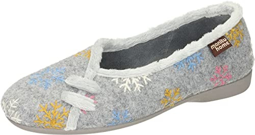 Manitu Damen 340060-91 Slipper, Hellgrau, 40,5 EU, hellgrau, 40.5 EU