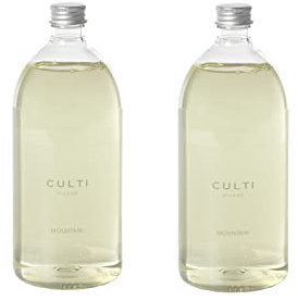 Due ricariche per diffusore Culti Milano da 1000ml cad.| Fragranza Mountain | Totale Capienza delle due ricariche 2000ml | CULTI MILANO | Durata 6 mesi | Metratura 30 mq