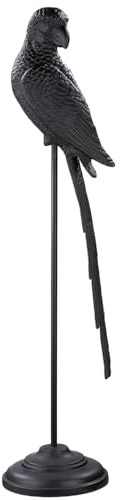 GILDE Parrot Figur aus Aluminium - schwarz/matt - Vogel - Höhe 97 cm - Dekoration - Skulptur - Wohnaccessoire