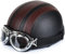 Moto Casque Jet Bol Vintage ECE Homologué Cuir Casque Moto Jet avec Lunettes pour Scooter Chopper Casque De Moto Homme Et Femme Helmets Pilot Retro, Demi-Casque D'Été ( Color : 3 , Size : 54-60CM )
