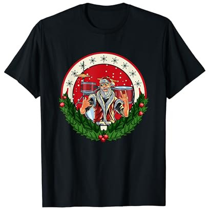 Weihnachtsmann Schlagzeuger | Trommelset | Frohe Weihnachten T-Shirt