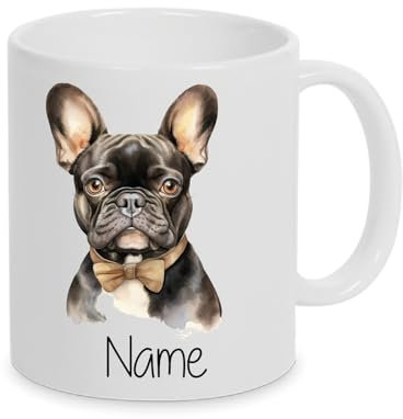 Generisch Personalisierte Tasse Hund Franzsische Bulldogge mit Namen - 10 Varianten, Artikelform: #1, 325 ml