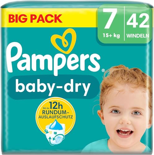 Pampers Baby-Dry Größe 7, 42 Windeln, 15kg+