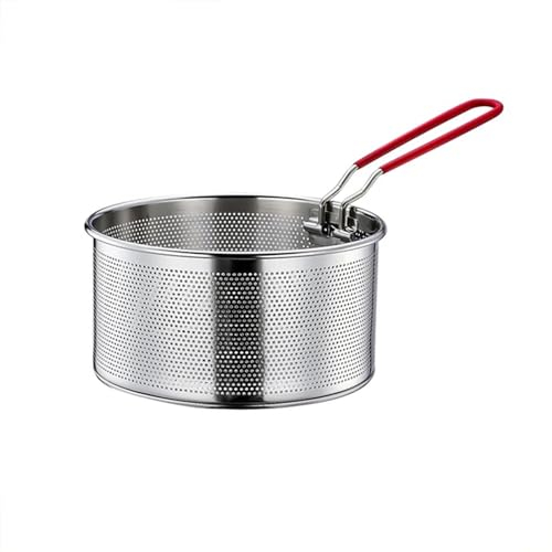 Cesta para Freír de Acero Inoxidable con Mango Largo - Colador Redondo para Olla y Freidora (18 cm)