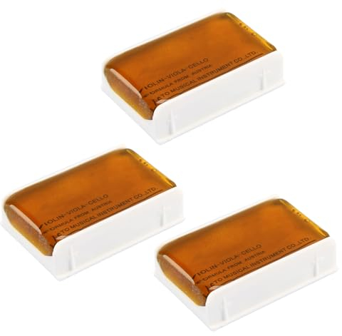 3er-Pack Kolophonium, Kolophonium Geige Kolophonium für Cello Kolophonium Bogenharz Durchsichtiges Hochwertiges Staubarm Kolophonium ideal für Streichinstrumente Inklusive Schutzetui (Set A)
